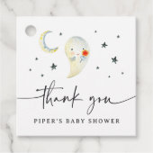 Cute Halloween Ghost Baby Shower Thank You フェイバータグ (正面)