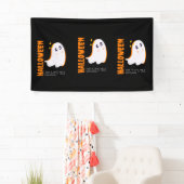 Cute Halloween Ghost Banner - Spooky Black 横断幕 (インサイチュ)