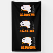 Cute Halloween Ghost Banner - Spooky Black 横断幕 (縦)