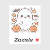 Cute Halloween Ghost Clipart,Fun and Cute Spooky シール (シート)