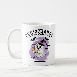 Cute Halloween Ghost Croissant Haunting コーヒーマグカップ