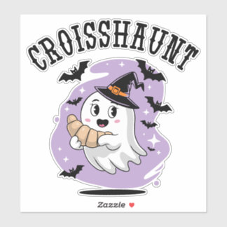 Cute Halloween Ghost Croissant Haunting シール