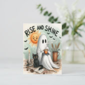 Cute Halloween Ghost Drink Pumpkin Spooky 2025  シーズンポストカード (スタンド正面)