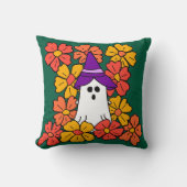 Cute Halloween Ghost Flower Field クッション (正面)