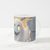 Cute Halloween Ghost – Funny Cracked Wall Design フロストグラスマグカップ (正面右)