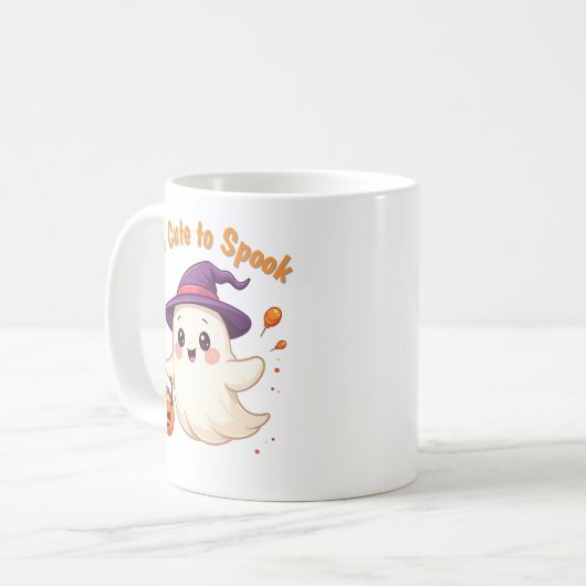 Cute Halloween Ghost Mug gift コーヒーマグカップ (正面左)