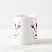 Cute halloween ghost on broomstick mug コーヒーマグカップ (中央)