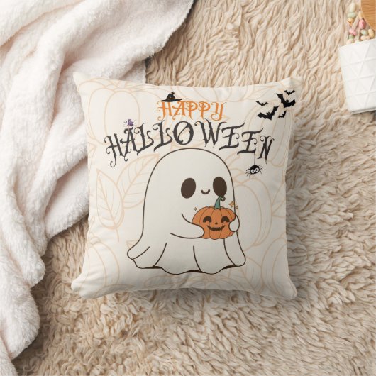Cute Halloween Ghost Pillow クッション (ブランケット)