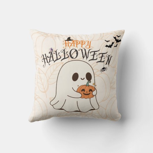 Cute Halloween Ghost Pillow クッション (裏面)
