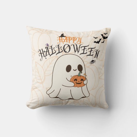 Cute Halloween Ghost Pillow クッション (正面)