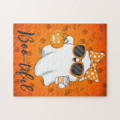 Cute Halloween Ghost Pumpkin Spice Personalized ジグソーパズル (横)