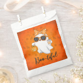 Cute Halloween Ghost Pumpkin Spice Personalized フェイバーバッグ (クリップ留めされた状態)