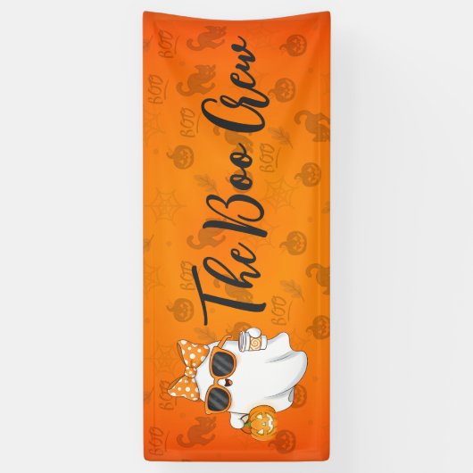 Cute Halloween Ghost Pumpkin Spice Personalized 横断幕 (縦)