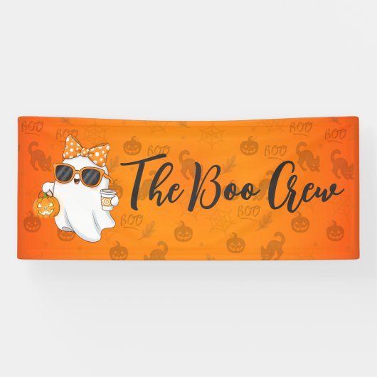 Cute Halloween Ghost Pumpkin Spice Personalized 横断幕 (横)