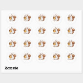 Cute Halloween Ghost Squirrel Custom Favor Classic ラウンドシール (シート)