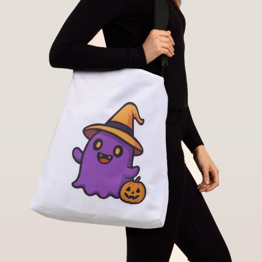 Cute Halloween Ghost Sticker クロスボディバッグ (クローズアップ)