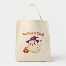 Cute Halloween Ghost Tote Bag “Too Cute to Spook " トートバッグ