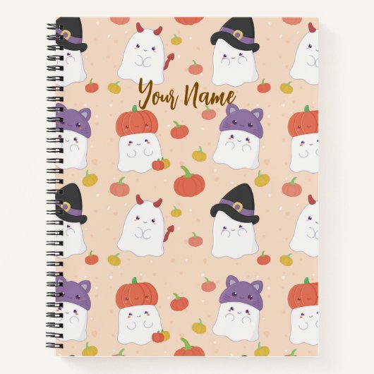 Cute Halloween Ghostie Notebook, Back to School ノートブック (正面)
