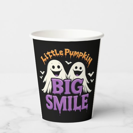 Cute Halloween Ghosts and Bats 紙コップ (裏面)