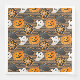 CUTE HALLOWEEN GHOSTS BATS SPIDER WEBS PUMPKINS