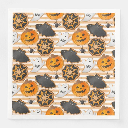 CUTE HALLOWEEN GHOSTS BATS SPIDER WEBS PUMPKINS (正面)