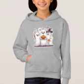Cute Halloween Ghosts Hoodie – Kawaii Pumpkin (正面)