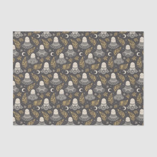 Cute Halloween Ghosts Lace - Gold 薄葉紙 (正面)