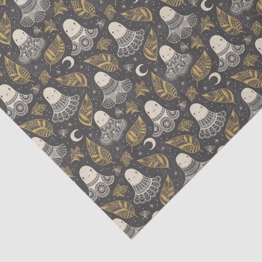 Cute Halloween Ghosts Lace - Gold 薄葉紙 (詳細)