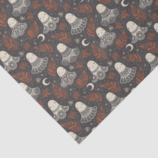Cute Halloween Ghosts Lace - Rust 薄葉紙 (詳細)