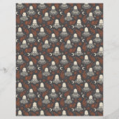 Cute Halloween Ghosts Lace - Rust Scrapbook Paper (裏面)