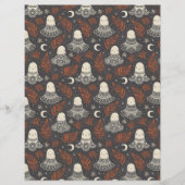 Cute Halloween Ghosts Lace - Rust Scrapbook Paper (正面)