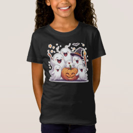 Cute Halloween Ghosts & Pumpkin T-Shirt Tシャツ