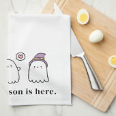 Cute Halloween Ghosts Spooky Season White キッチンタオル (四つ折り)