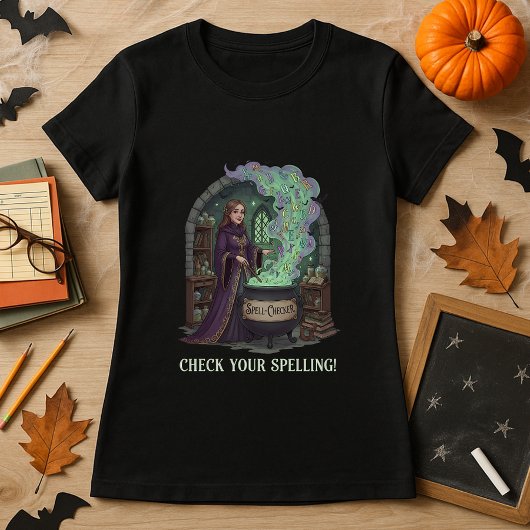 Cute Halloween Gift for Teachers Spell-Checker Tシャツ