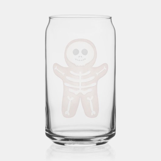 Cute Halloween Gingerbread Skeleton Cookie ガラス缶 (正面)