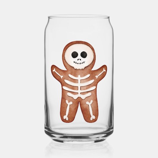 Cute Halloween Gingerbread Skeleton Cookie ガラス缶 (裏面)