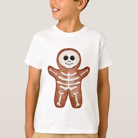 Cute Halloween Gingerbread Skeleton Cookie Tシャツ (正面)