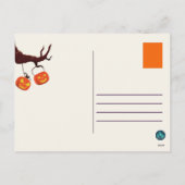 Cute Halloween Giraffe Wizard Happy Halloween シーズンポストカード (裏面)