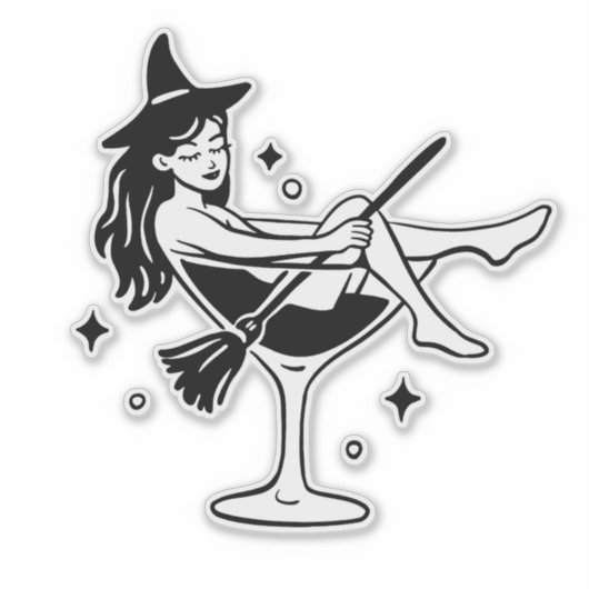 Cute Halloween Girl Sticker – Fun Spooky Design fo シール (正面)