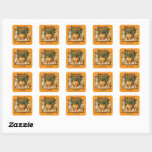 Cute Halloween Hamster Snack Party スクエアシール (シート)