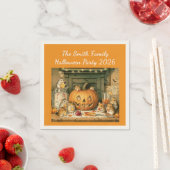 Cute Halloween Hamster Snack Party スタンダードカクテルナプキン (インサイチュ)