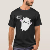 Cute Halloween Kitten Cat Flying Ghost Boo Costume Tシャツ (正面)