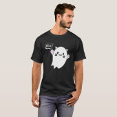 Cute Halloween Kitten Cat Flying Ghost Boo Costume Tシャツ (正面フル)