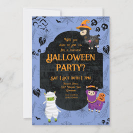 Cute Halloween Llama 1 Party 招待状