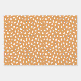 Cute Halloween Modern Pastel Ghost Gift Wrap ラッピングペーパーシート