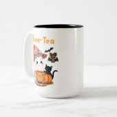 Cute Halloween Mug Boo-Tea Ghost Bat Cat ツートーンマグカップ (正面左)