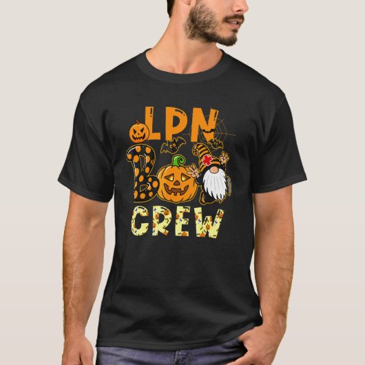 Cute Halloween Nurse Costume Lpn Boo Crew Gnome Tシャツ (正面)