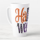 Cute halloween orange purple カフェラテマグ (左アングル)