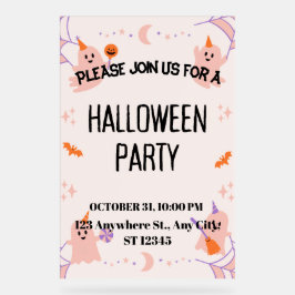 Cute Halloween Party Invitation アクリルサイン