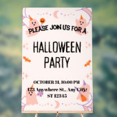 Cute Halloween Party Invitation アクリルサイン (ニュートラル)